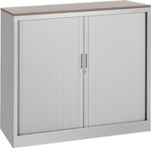 Roldeurkast 105x120x43cm bladkleur Halifax Eiken framekleur Licht grijs (Ral 7035)