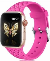 Woven silicone band - roze - Geschikt voor Apple Watch
