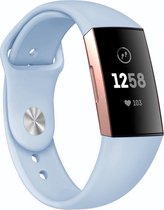 Bandje Voor Fitbit Charge 3 & 4 Sport Band - Lichtblauw - Maat: ML - Horlogebandje, Armband