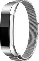 Alta milanese band - zilver - Geschikt voor Fitbit - SM - Horlogeband Armband Polsband