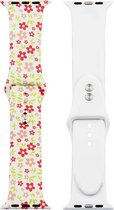 Print sport band - bloemen rood - Geschikt voor Apple Watch