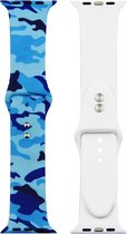 Print sport band - camouflage blauw - Geschikt voor Apple Watch