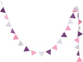 Home & Styling Vlaggenlijn 3,55 Meter Textiel Paars/roze/wit