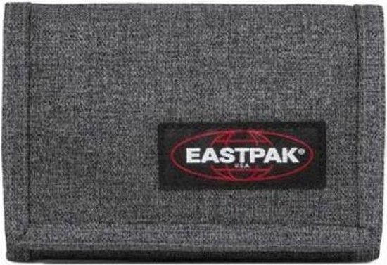 Portefeuille Eastpak gris avec logo noir.