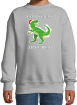 Christmas tree rex Kerstsweater / Kerst trui grijs voor kinderen - Kerstkleding / Christmas outfit 7-8 jaar (122/128) - Kersttrui