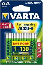 Varta oplaadbare penlite batterij aa 2100mah nimh 1.2v per 2 op kaart