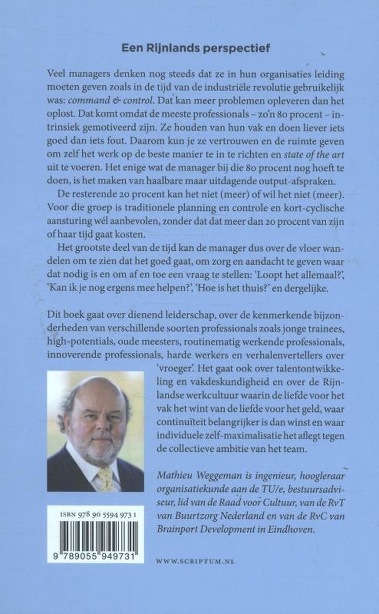 Essenties van leidinggeven aan professionals - back cover