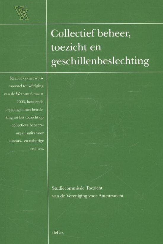 Collectief beheer, toezicht en geschillenbeslechting - cover