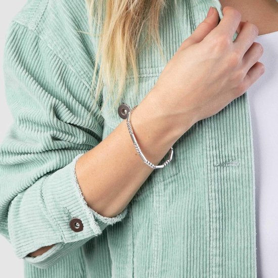 Lucardi Dames Stalen Armband Geboortesteen Oktober   Armband   Staal   Zilver   19 Cm 763985495
