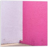 Forex - Roze Muren  - 50x50cm Foto op Forex