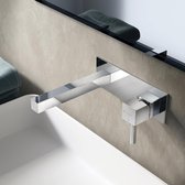 Mitigeur lavabo Hotbath Bloke encastrable 3+3 système encastrable 1 manette Bec Droit 16,4 cm Chrome