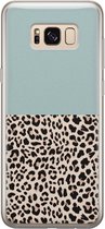Leuke Telefoonhoesjes - Hoesje geschikt voor Samsung Galaxy S8 - Luipaard mint - Soft case - TPU - Luipaardprint - Blauw