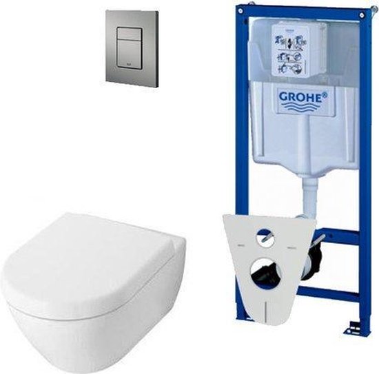 Foto: Villeroy en boch subway 2 0 directflush toiletset softclose met grohe reservoir en bedieningsplaat matchroom