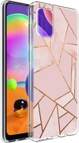 iMoshion Hoesje Geschikt voor Samsung Galaxy A31 Hoesje Siliconen - iMoshion Design hoesje - Roze / Meerkleurig / Goud / Pink Graphic