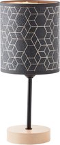 BRILLIANT Galance tafellamp klein zwart Binnenverlichting, tafellampen, decoratief | 1x A60, E27, 40W, geschikt voor normale lampen (niet inbegrepen) | A ++ | Edel structuurscherm gemaakt van