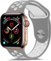 Shop4 - Bandje voor Apple Watch SE 40mm - Small Siliconen Wit Grijs