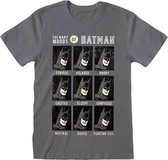 DC Comics Batman Heren Tshirt -S- Emotions Of Batman Grijs