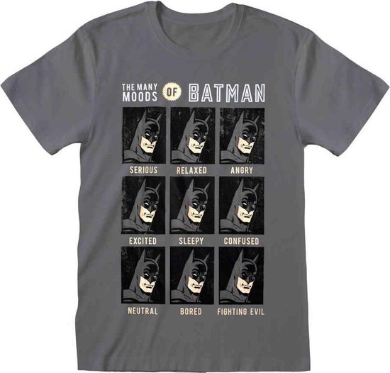 DC Comics Batman - Emotions Of Batman Mens Tshirt - S - Grijs