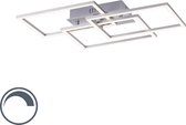 Paul Neuhaus amanda - Moderne LED Dimbare Plafondlamp met Dimmer - 3 lichts - L 54 cm - Staal - Woonkamer | Slaapkamer | Keuken