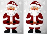 3x Kerst raamversiering raamstickers kerstman 28,5 x 40 cm - Raamversiering/raamdecoratie stickers