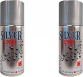 2x Deco spray zilver 150 ml - Versiering - Verfspray - Kerst decoratie