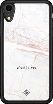 iPhone XR hoesje glass - C'est la vie | Apple iPhone XR  case | Hardcase backcover zwart