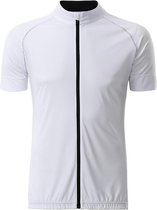 James and Nicholson - Heren Full Zip Fietsshirt (Wit/Zwart)