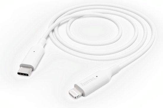 Hama USB-C naar Lightning Kabel - 1 Meter - Wit | bol.com