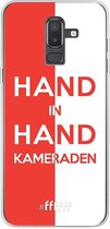 6F hoesje - geschikt voor Samsung Galaxy J8 (2018) -  Transparant TPU Case - Feyenoord - Hand in hand, kameraden #ffffff