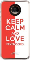 6F hoesje - geschikt voor Motorola Moto Z Force -  Transparant TPU Case - Feyenoord - Keep calm #ffffff