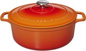 Chasseur Ovale Stoofpan in Geëmailleerd Gietijzer Flaming Orange 6l - 31cm.
