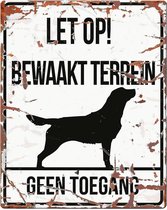 D&D Waakbord / Warning sign square retriever n Wit 20x25cm