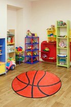 Nerge.be | Vloerkleed Kinderkamer | Basketball | Basketbal-speelmat voor kinderen Slaapkamer Speelkamer woonkamer Sport 140 cm X 140 cm (55,12 "X 55,12") Beste kindertapijten voor