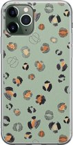 iPhone 11 Pro hoesje siliconen - Luipaard baby leo - Soft Case Telefoonhoesje - Luipaardprint - Transparant, Blauw