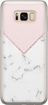 Samsung Galaxy S8 hoesje siliconen - Marmer roze grijs - Soft Case Telefoonhoesje - Marmer - Roze
