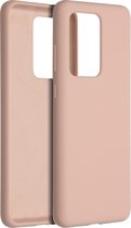Accezz Hoesje Geschikt voor Samsung Galaxy S20 Ultra Hoesje Siliconen - Accezz Liquid Silicone Backcover - Roze
