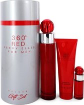 Perry Ellis 360 Red by Perry Ellis   - Gift Set - 100 ml Eau De Toilette Spray + 10 ml Mini EDT Spray + 90 ml Shower Gel in Tube Box