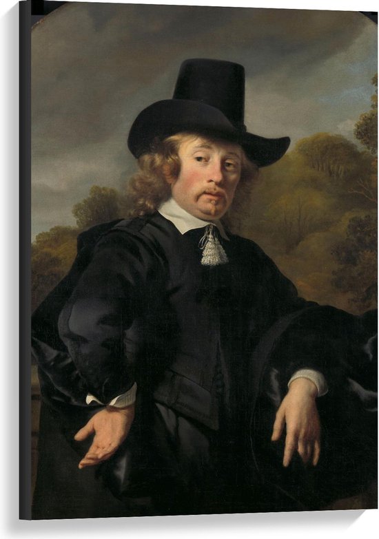 Canvas  - Oude meesters - Portret van Roelof Meulenaer, Ferdinand Bol, 1650 - 60x90cm Foto op Canvas Schilderij (Wanddecoratie op Canvas)
