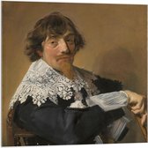 Acrylglas - Oude meesters - Portret van een man, Frans Hals, ca. 1635 - 100x100cm Foto op Acrylglas (Wanddecoratie op Acrylglas)
