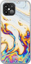 iPhone 12 Pro Max Hoesje Transparant TPU Case - Bubble Texture #ffffff