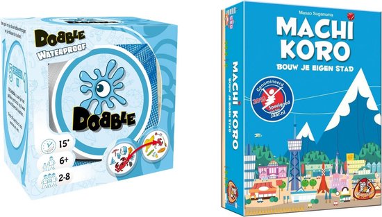Afbeelding van het spel Spellenbundel - Kaartspel - 2 stuks - Dobble Beach Waterproof & Machi Koro Basisspel