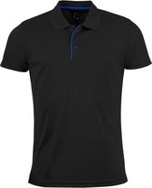 SOLS Heren Performer korte mouw Pique Polo Shirt (Zwart)