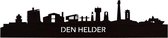 Skyline Den Helder Zwart hout - 120 cm - Woondecoratie design - Wanddecoratie met LED verlichting