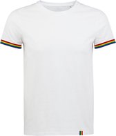 SOLS Heren Regenboog T-Shirt (Wit/multikleurig) Maat XXL Rainbow -LHBT