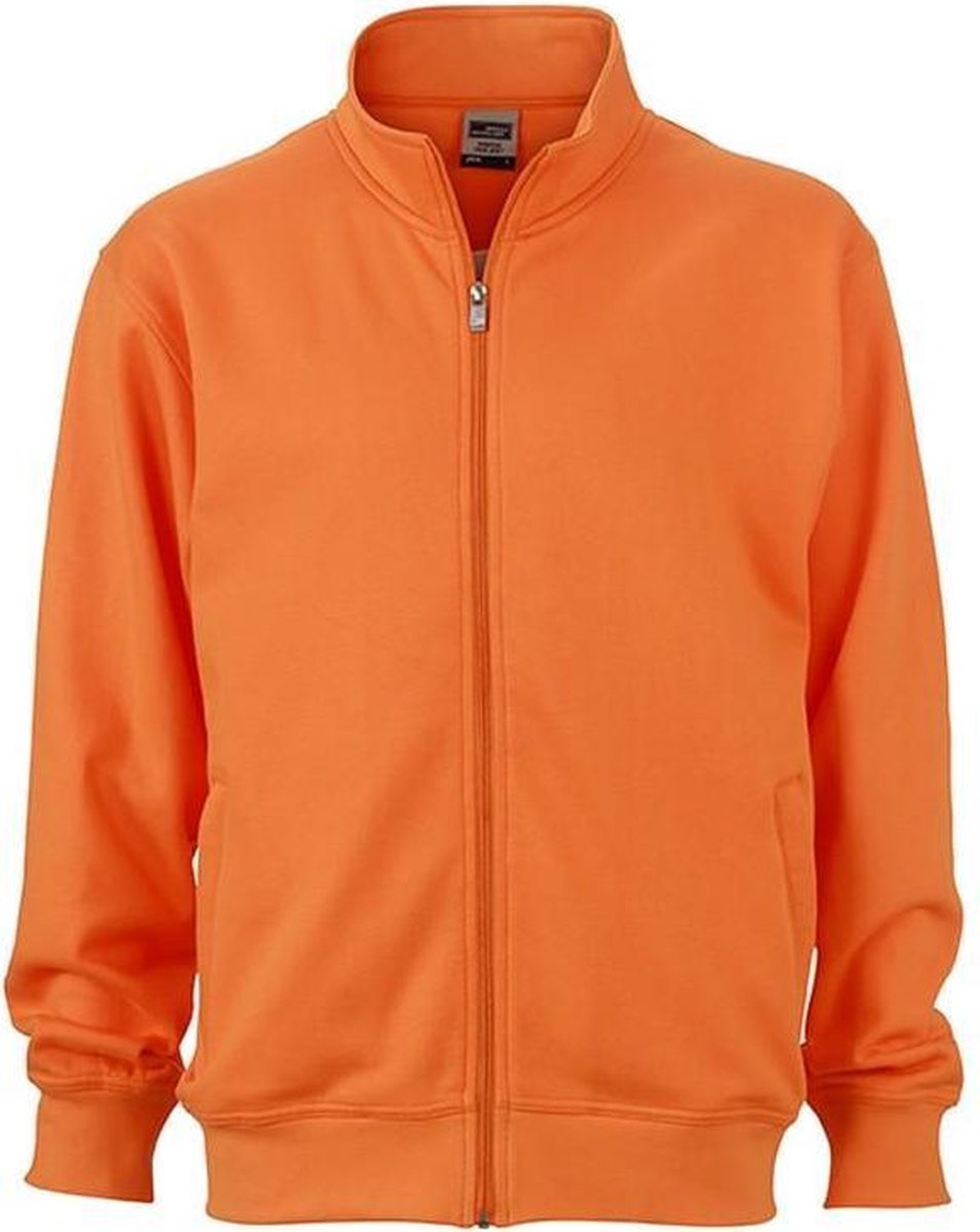 James and Nicholson Unisex Workwear Sweat Jacket Oranje