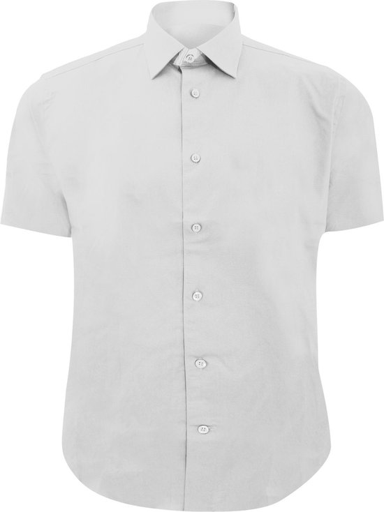 Russell Collectie Heren Korte Mouw Easy Care Gevoelig Overhemd (Wit)