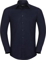 Russell Collectie Heren Lange Mouw Easy Care op maat gemaakt Oxford Shirt (Heldere marine)