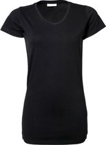 Tee Jays T-shirt à manches courtes Extra longues pour femmes (Zwart)
