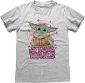 Star Wars Heren Tshirt -S- The Mandalorian - Starry Child Grijs