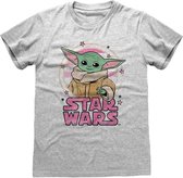 Star Wars Heren Tshirt -M- The Mandalorian - Starry Child Grijs